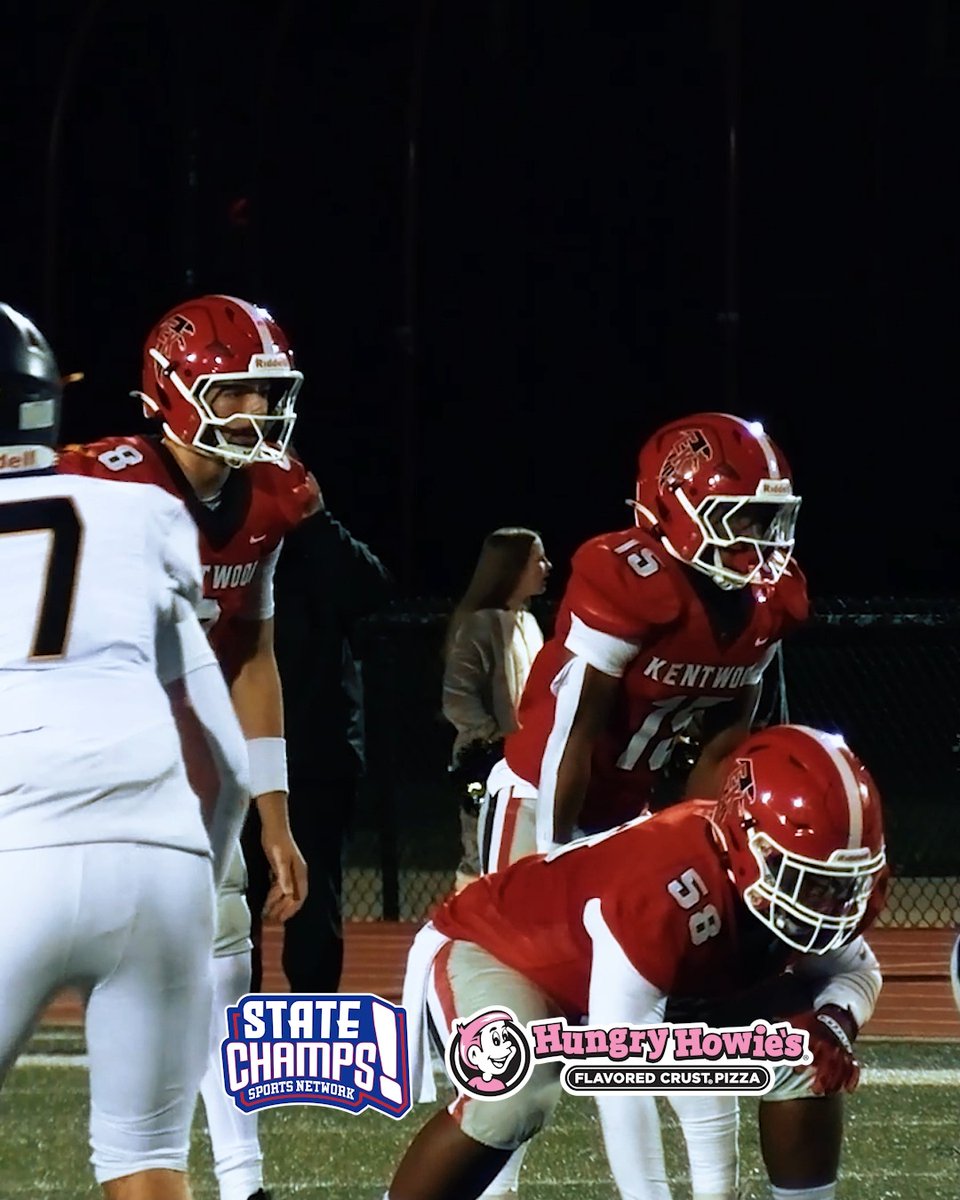 EAST KENTWOOD’S STEPHAN JONES WOULD. NOT. BE. DENIED. Mr. Football candidate Kayd Koffman sells the fake reverse and goes deep — Jones corrals it and powers his way into the end zone! The Falcons take down Grand Ledge in the Division 1 District Semifinal. Delivered by Hungry Howie's 🍕 Stephan“Steph”Jones | Kayd coffman | East Kentwood FB