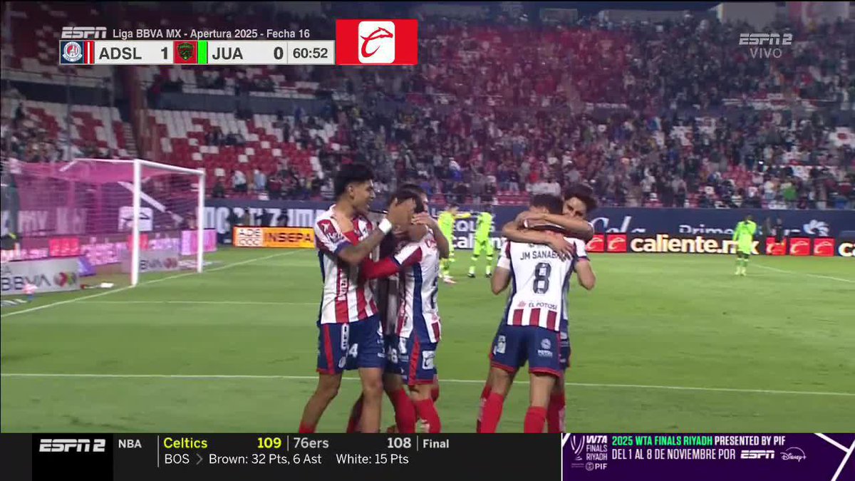 🔥 ¡GOOOOOL DEL ATLETI DE SAN LUIS! 🔥 Pérez Bouquet de cabeza hace el primero ante Juárez Disfruta del partido ahora por ESPN y #DisneyPlus Premium.