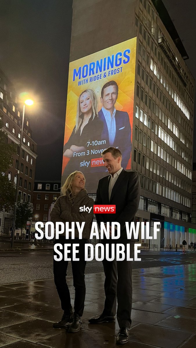2️⃣ days to go until the launch of Mornings with Ridge & Frost☀️ Watch the moment Sophy Ridge and Wilfred Frost saw double with a projection in central London… ⬇️