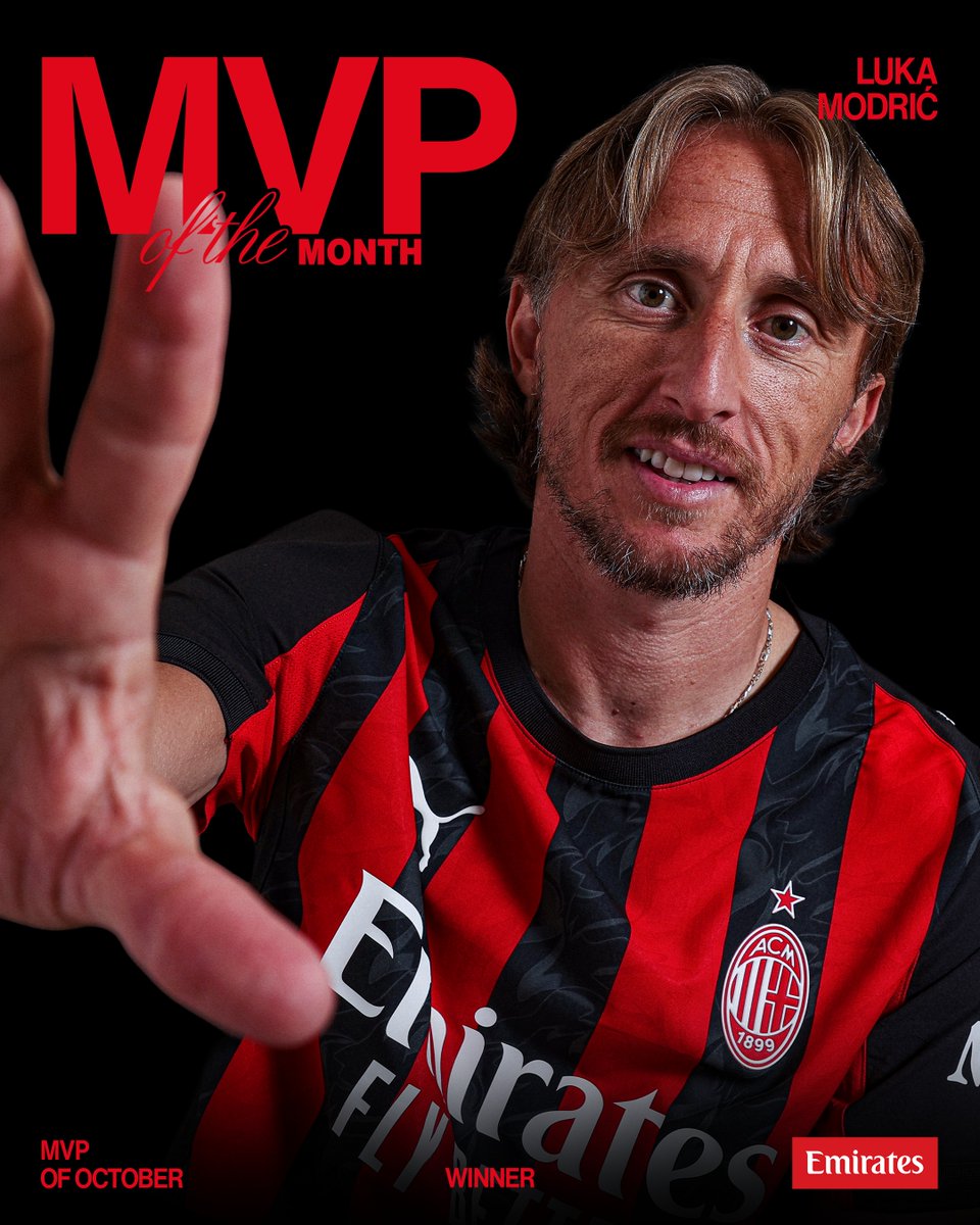 The fans have spoken! ๐๐ฅ Congratulations to Maestro Modriฤ, your Emirates MVP of October! ๐