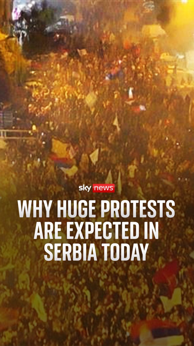 Thousands of Serbians are marching across the country to honour the 16 victims of the Novi Sad rail disaster. But now they are also calling for new elections and democratic reform. Sky's Alistair Bunkall reports