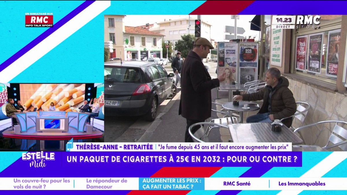 🇫🇷🚬 "Ça fait 45 ans que je fume et je suis pour le paquet à 100€ ! Je fume 5 paquets par semaine ! Quand j'étais au Sri Lanka je n'avais plus de cigarettes, j'ai voulu en acheter à mon hôtel : 118€ le paquet !" déclare Thérèse-Anne.