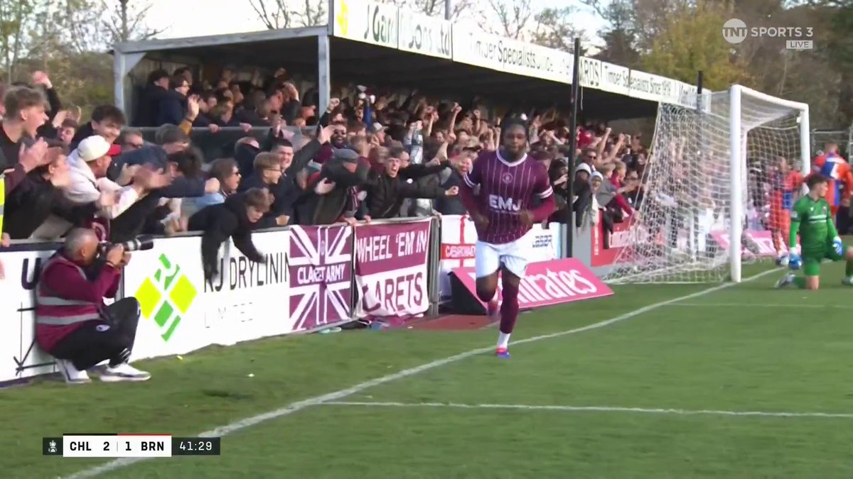 This counter-attack! ⚡️ Chelmsford break at lightning speed, and an inch perfect cross is finished off by debutant Jesurun Uchegbulam 👏 📺 TNT Sports &amp; discovery+ UK