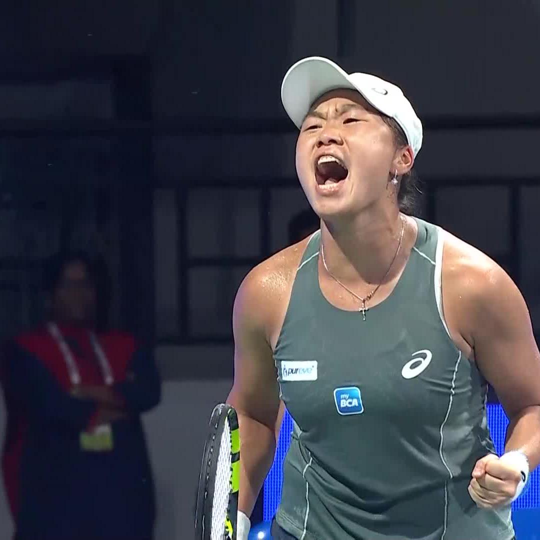 There is no stopping Janice Tjen 📈 The Indonesian hotshot makes the final in Chennai after defeating Tararudee 7-6(6), 7-6(5) 💪 #ChennaiOpen