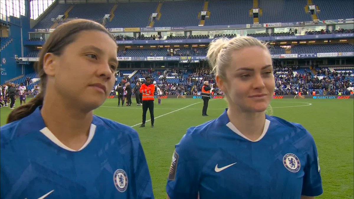 "It shows the quality of the club." 👏 Ellie Carpenter and Sam Kerr say they're really lucky with their current squad and how they're performing 💙