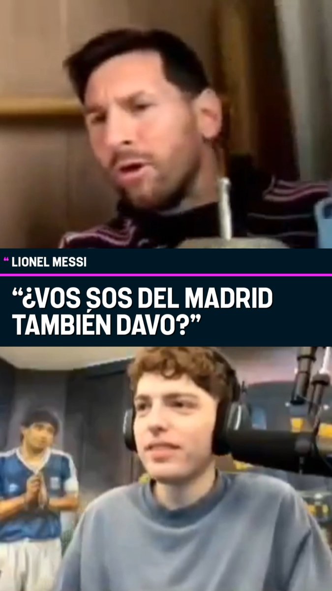 “¿Vos sos del Real Madrid también?”. Lionel activando el MODO CULÉ frente a Davo… 😅🇦🇷