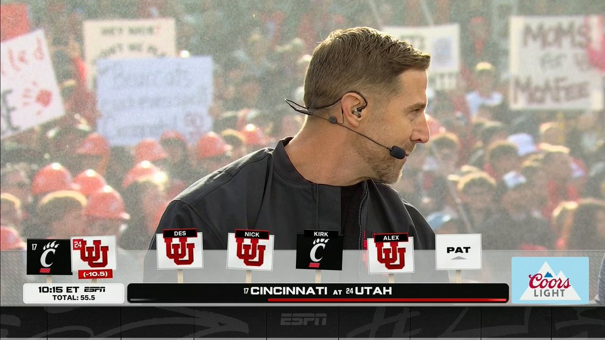 Alex Smith is going with Utah to beat Cincinnati 😤