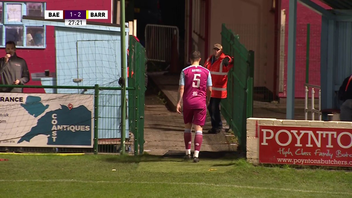 Disaster for Colwyn Bay FC 🏴! Their skipper is sent off, leaving them a man down 🟥