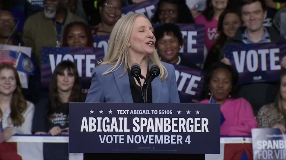 A packed crowd erupts into chants for Abigail Spanberger days ahead of Election Day