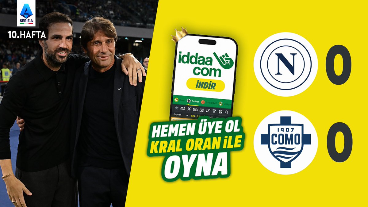 #SerieA'nın 10. haftasında Napoli ile Como, 0-0 berabere kaldı. 🟡 iddaa &amp;