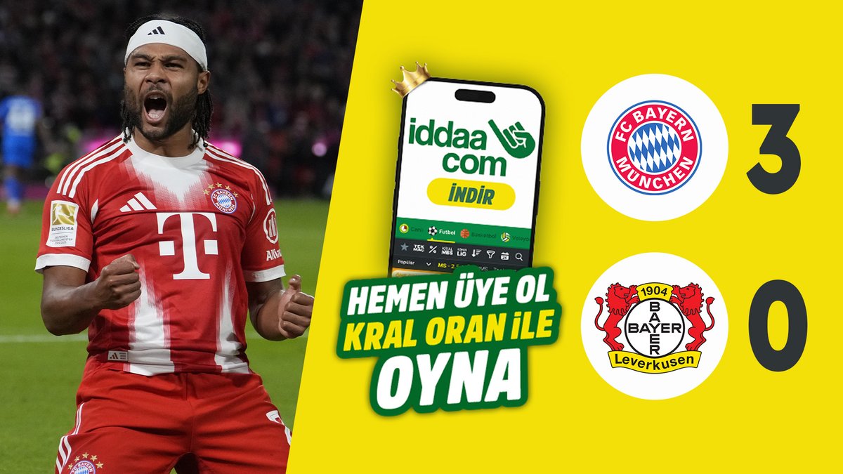 Bundesliga'nın 9. haftasında Bayern Münih, Bayer Leverkusen'i 3-0 mağlup etti. 🟡iddaa &amp;