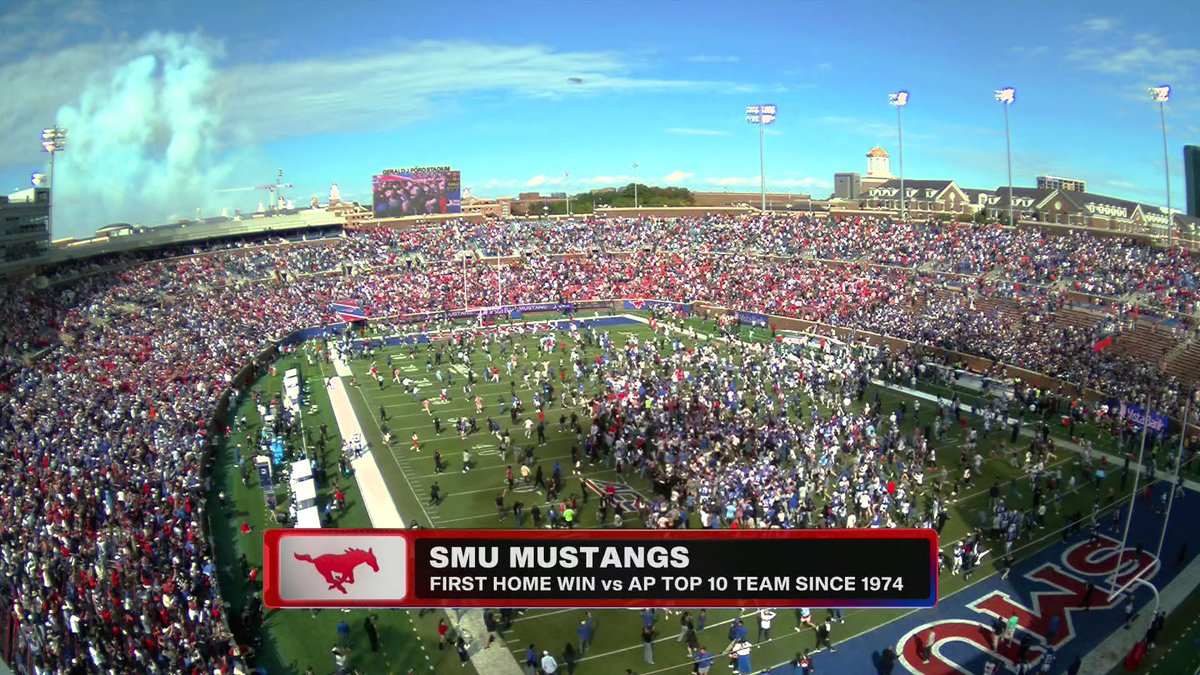 SMU takes down No. 10 Miami in overtime for its first home win against a top-10 team in 51 years‼️