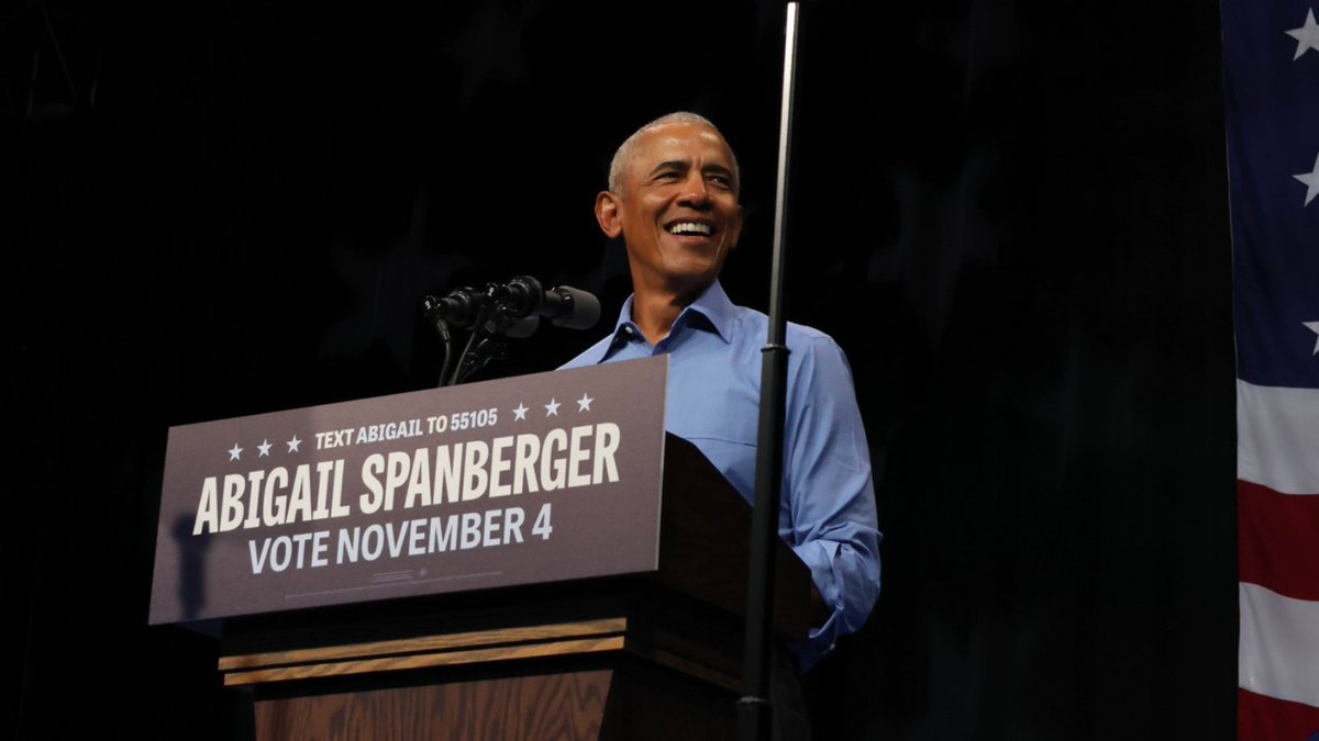 NOW: Obama stumps for Spanberger in Virginia. He doesn’t have the fire anymore. I can see why people were duped in 2008, but now? Inexcusable. A proven fraud and a traitor to this country. He shouldn’t be campaigning — he should be in prison for TREASON!