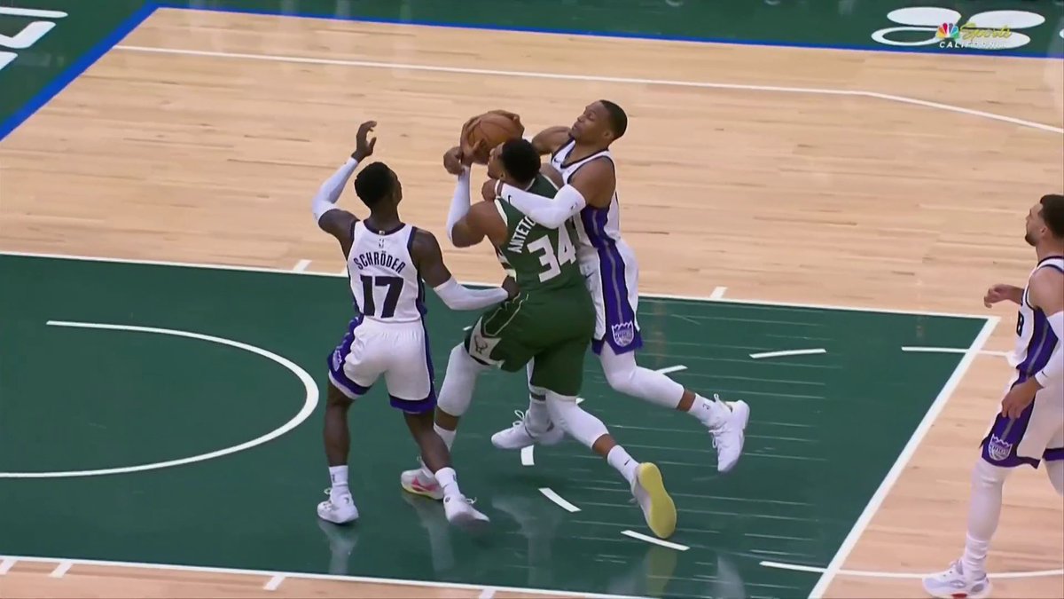 After review, this was ruled a common foul on Russell Westbrook