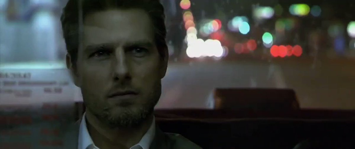 Tom Cruise in Collateral (2004) might be his most fascinating performance. He trained for months to move like a assassin &amp; even worked undercover as a FedEx delivery man to practice blending in. You never see the movie star in him here, only Vincent.