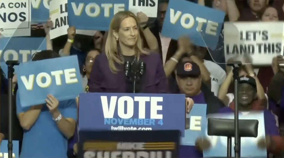 Mikie Sherrill: On day one, I'm declaring a state of emergency on utility hikes. I'll freeze those rate hikes to lower your family's bills. New Jersey, I am not playing. I am not writing a strongly worded letter, I am not starting up a working group, I'm not doing a 10 year study. I am declaring a state of emergency.