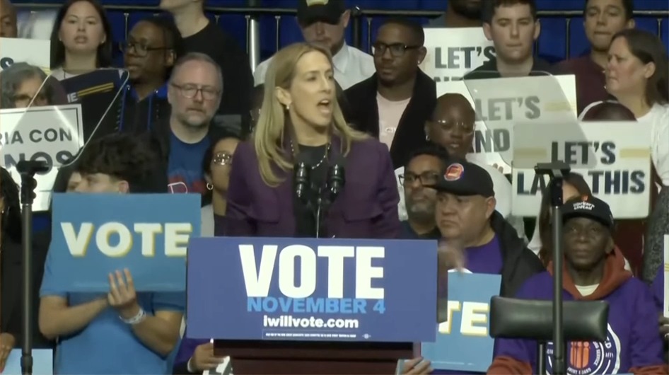 Mikie Sherrill: I’m fighting for Chuck, a small business owner in Gloucester getting crushed by tariffs. I'm fighting for Karina, a single mom here in Newark who isn't sure if she can afford to stay and raise her son in New Jersey. I'm fighting for Bob, a veteran in Cape May, who's worried about his data privacy. I'm fighting for Regina in Trenton, who lost her son Trayvon to gun violence. I'm fighting for Sequoia in Jersey City, who pays 70% of her income in rent and can't get ahead. That's why I'm going to work every day as your governor to make sure you can afford to stay right here in New Jersey.