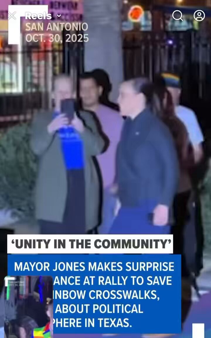 🤬🤦🏻‍♀️This is newly elected San Antonio Mayor Gina Ortiz Jones. She is standing with the LGBT community, being gay herself. Here she’s seen at a rally protesting Governor Greg Abbott’s call for all rainbow crosswalks in the state of Texas to be removed.🤦🏻‍♀️🤬