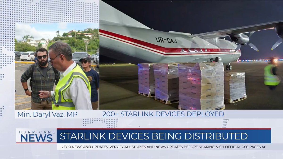 Over 200+ @StarLink units deployed to critical agencies &amp; emergency response teams in Jamaica. We will also be equipping Cabinet Members &amp; MPs in affected areas. I again thank Elon Musk for his altruism and extend an invitation to visit Jamaica as we recover together.