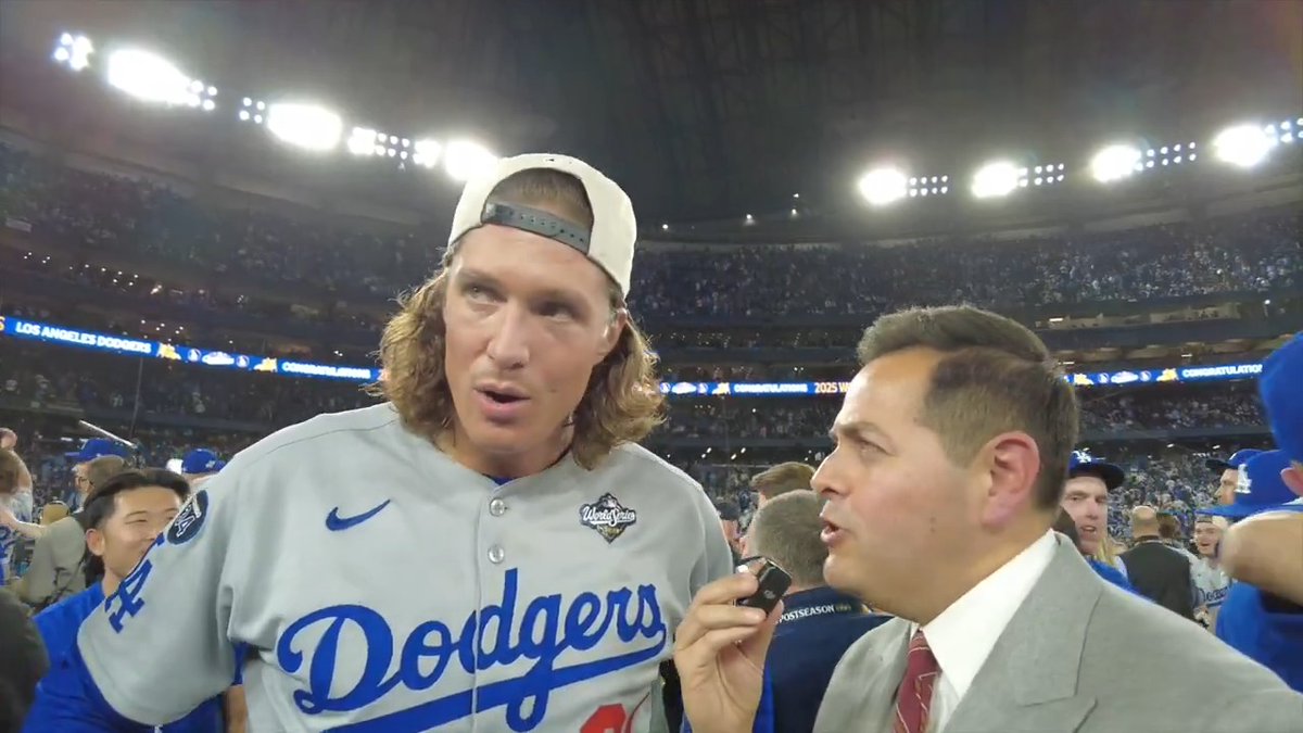 "Yama is an animal... to go out and do that is storybook." Tyler Glasnow shares his reaction to Yoshinobu Yamamoto's MVP performance. #WorldSeries | Los Angeles Dodgers