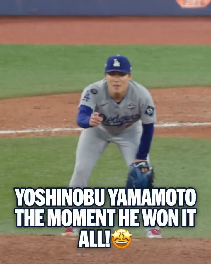 Yoshinobu Yamamoto's reaction once it was over 🥹