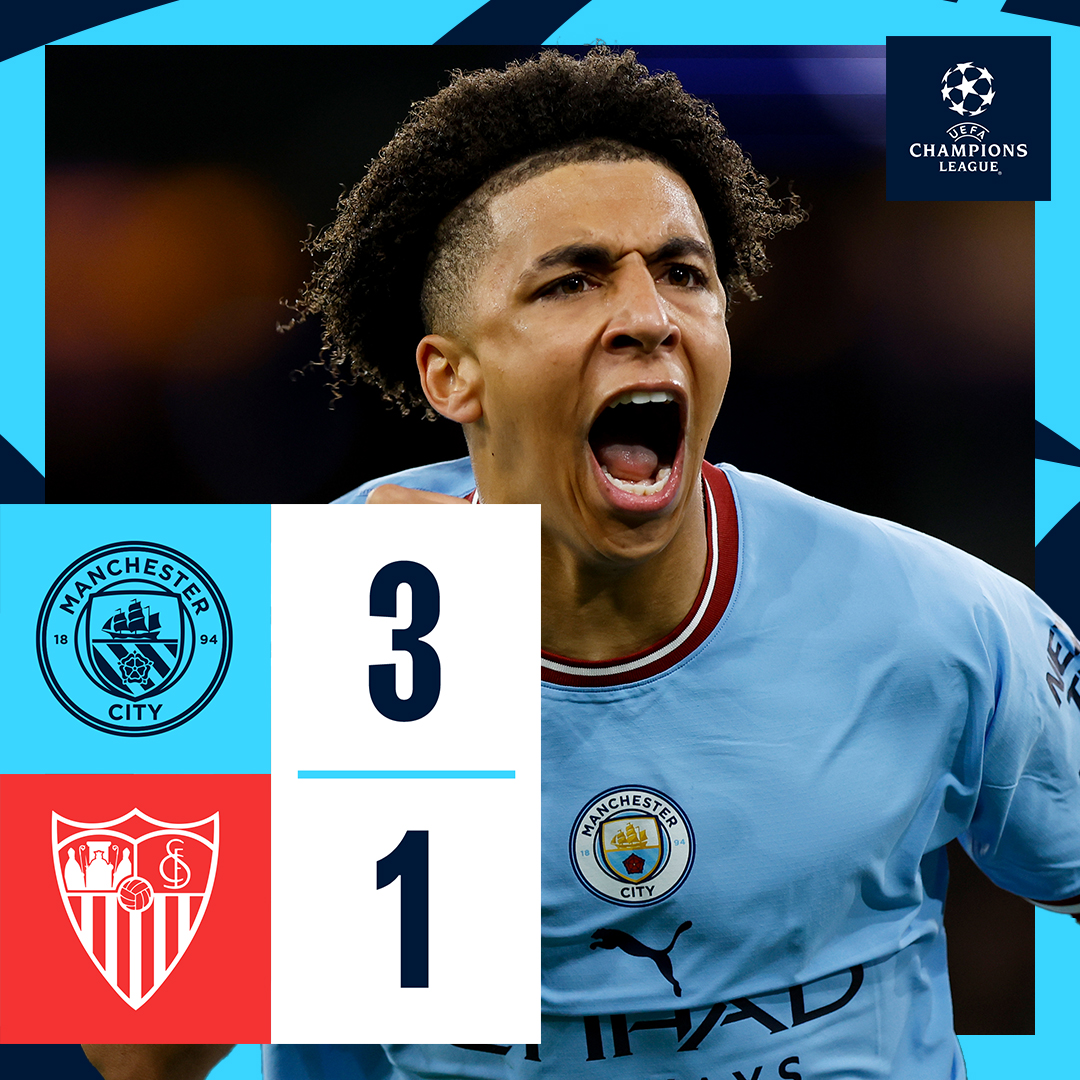 #OnThisDay: #ManCity 3-1 Sevilla [2022] ⚽️ [52'] Rico Lewis ⚽️ [73'] Araña 🕷 ⚽️ [83'] Riyad Riyad Mahrez - ⚽️ [31'] Rafa Mir