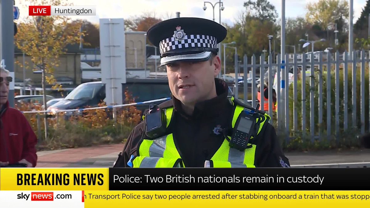 Two victims are still fighting for their lives after a mass stabbing on a train which stopped at Huntingdon Station. Police say there's 'nothing to suggest' it was a terror attack. Train stabbing latest: 📺 Sky 501 and YouTube