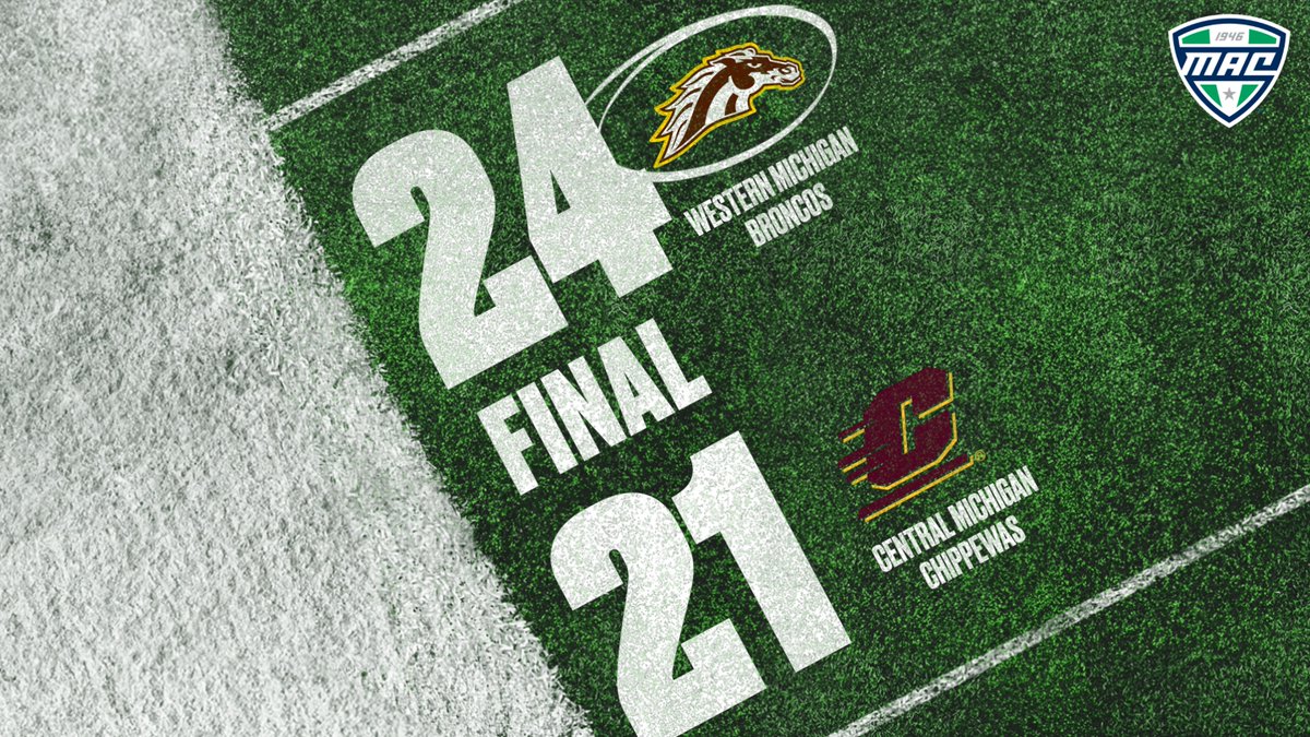 🎥: Western Michigan (5-4, 4-1 MAC) defeated rival Central Michigan 24-21 in front of the largest crowd, 29,299, at Stafford-Smith Field at Waldo Stadium since 2015, reclaiming the Victory Cannon trophy on Saturday evening. Western Michigan Football | #MACtion