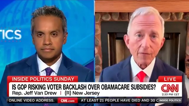 NEW: "It is politically stupid." GOP Rep. Jeff Van Drew tells Manu Raju his party could face backlash at the ballot box if it doesn't come up with a "real" plan to address health care costs. But, he adds, "that's not going to happen in a few weeks." #InsidePolitics