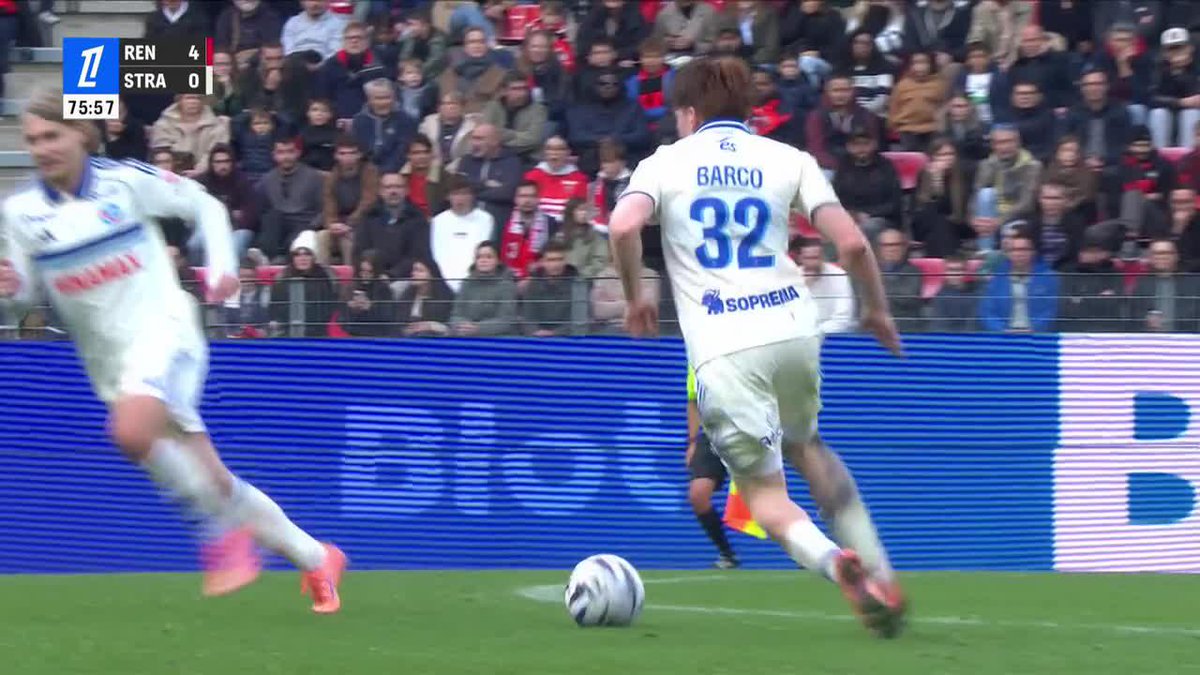 🔝⚽🇦🇷 La ASISTENCIA de VALENTÍN BARCO para el gol de SEBASTIAN NANASI para el GOL de RACING DE ESTRASBURGO ante Rennes.