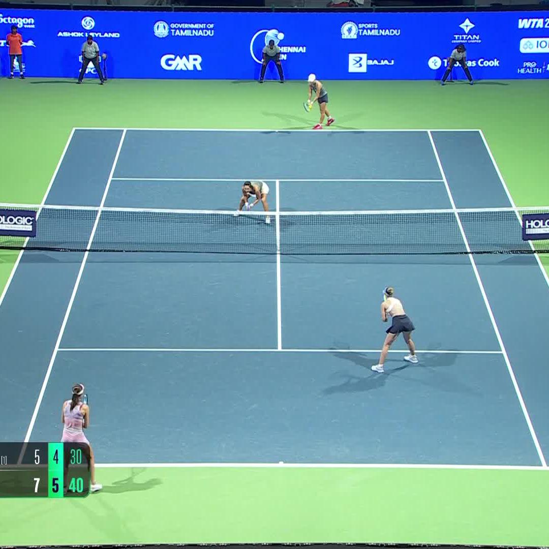 Doubles Champions in Chennai! 🏆 Aldila Sutjiadi/Janice Tjen beat Hunter/Niculescu 7-5, 6-4 to clinch the title 👏 #ChennaiOpen