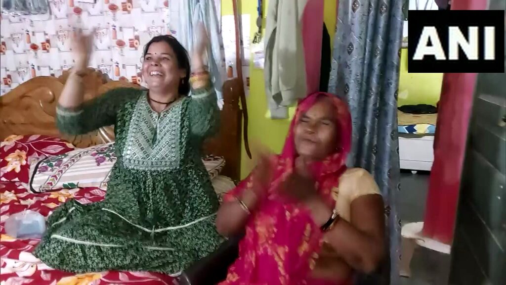 #WATCH | Chhatarpur, Madhya Pradesh | Celebrations erupt at the residence of cricketer Kranti Goud, as India defeat South Africa by 52 runs in the ICC Women's World Cup Finals.