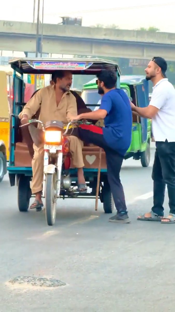 Never do this. A road is not a playground plus a person who actually has a disability might not be taken seriously next time