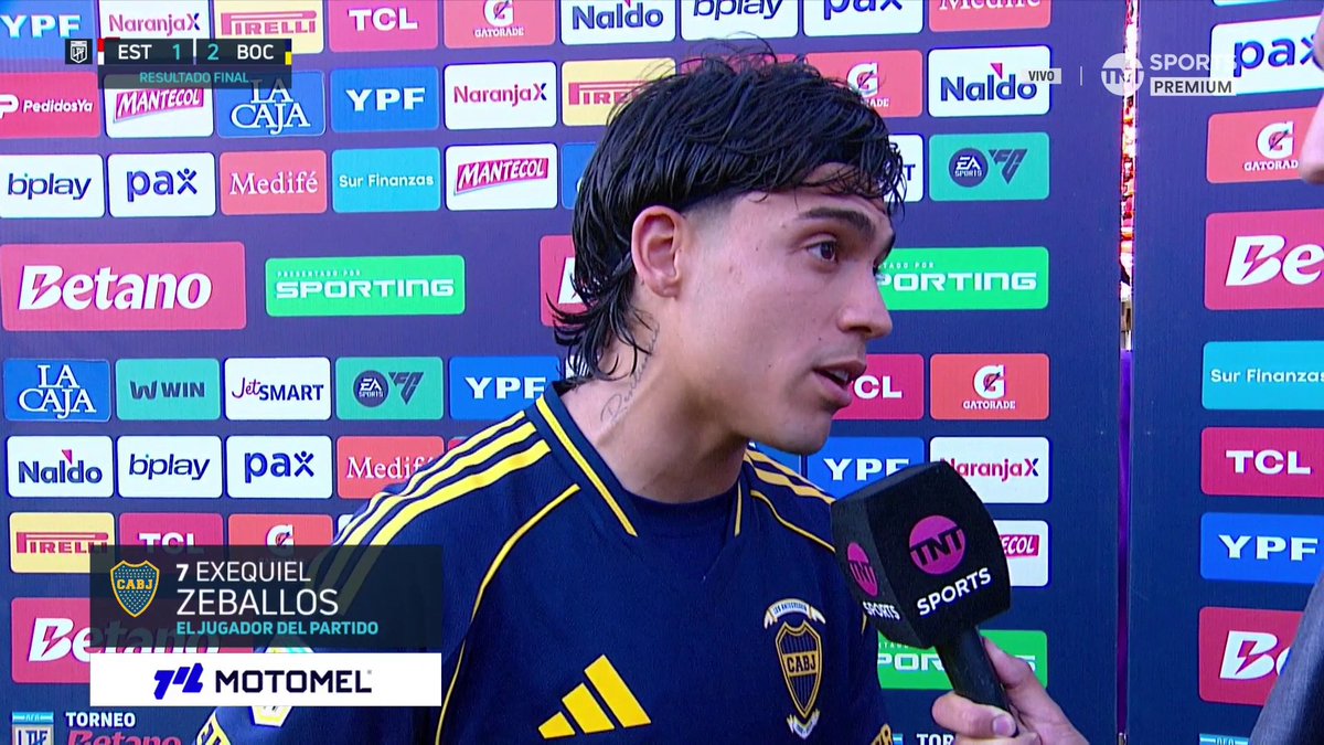 "JUGÓ UN PARTIDAZO. ME MUFÓ EN EL PENAL" El Changuito Zeballos elogió a Medina y contó lo que le dijo en el penal errado tras la victoria de Boca ante Estudiantes #LPFxTNTSports