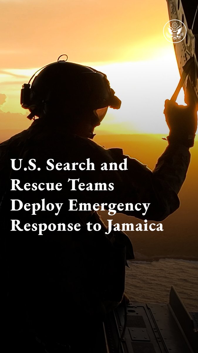 As part of the State Department's Hurricane Melissa disaster relief efforts, U.S. Southern Command’s Joint Task Force-Bravo, VA-TF1 / USA-01 - Urban Search and Rescue, and @LACoFD surveyed damage to assess needs. The United States stands with the Government of Jamaica and local partners to assist the Jamaican people.