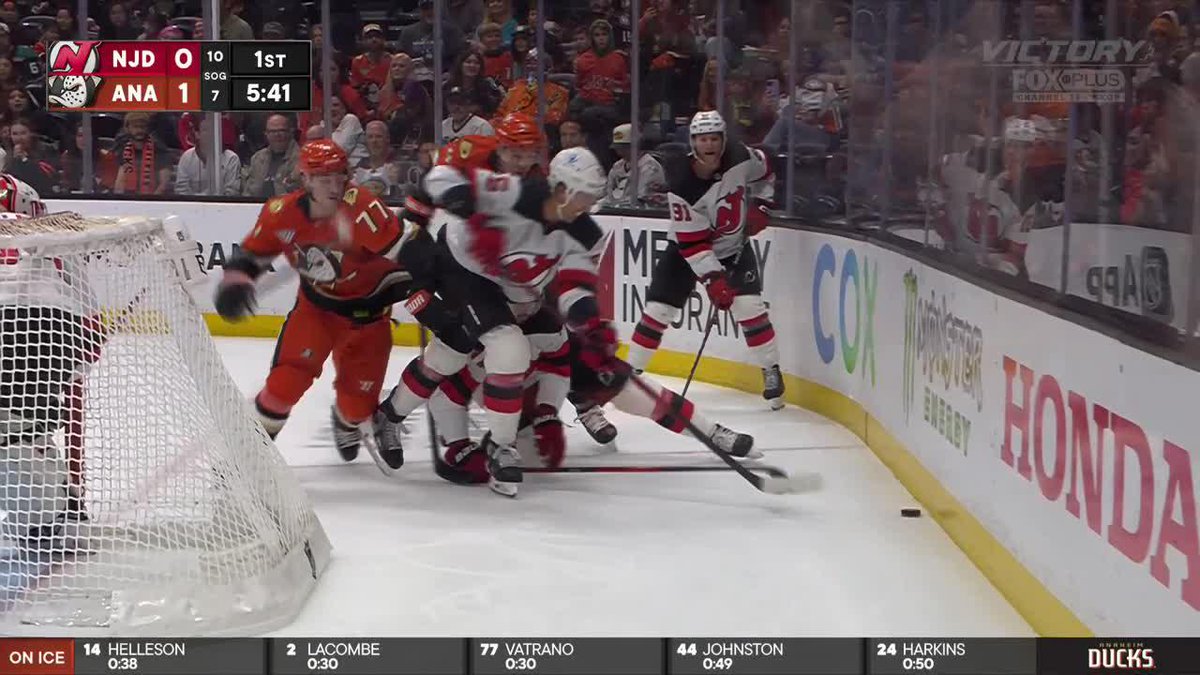 Check out this diving effort by Jackson LaCombe to feed Frank Vatrano 😲