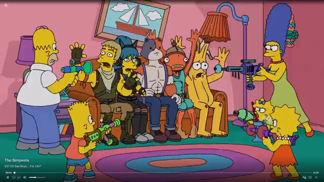 Fortnite foi o tema da abertura do 5º Episódio “Bad Boys... For Life?” da 37ª Temporada de Os Simpsons! Embananado foi de camiseta de saudade.. ou melhor, banana split. 🍨🍌 🎥 FireMonkey