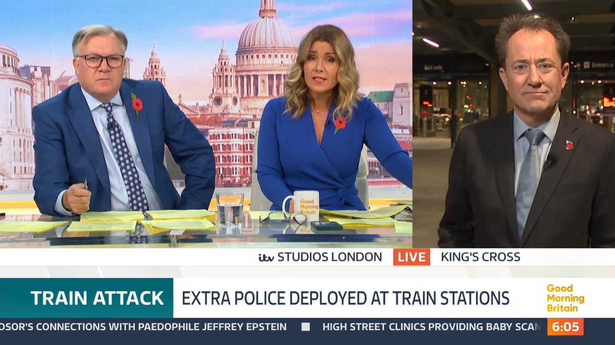 There will be a surge of extra police on the railway network today and tomorrow following a horror knife attack that saw 11 people stabbed on a train from Doncaster to Kings Cross. Richard Gaisford reports from Kings Cross.