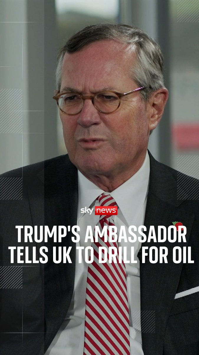 The US ambassador to the UK, Warren Stephens, tell Sky’s Wilfred Frost that "it's an incorrect policy to ignore your fossil fuel reserves, both in the North Sea and onshore".