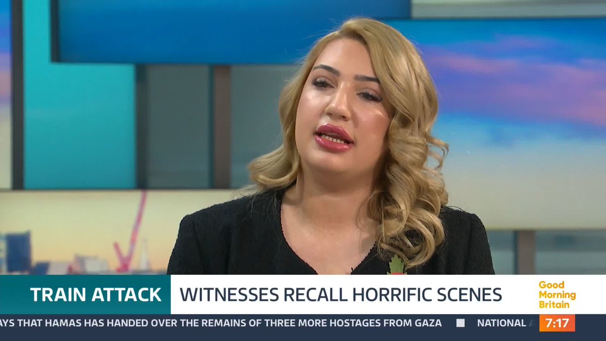 Amira Ostalski was in the same carriage as the attacker during the horror knife attack that saw 11 people stabbed on a train from Doncaster to Kings Cross.
