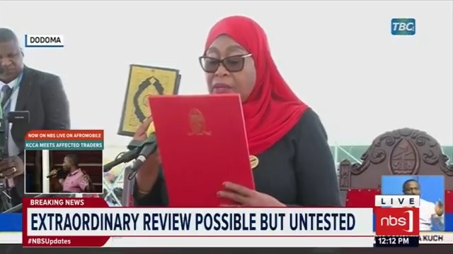 VIDEO: Samia Suluhu Hassan has officially been sworn in as the President of Tanzania. #NBSUpdates
