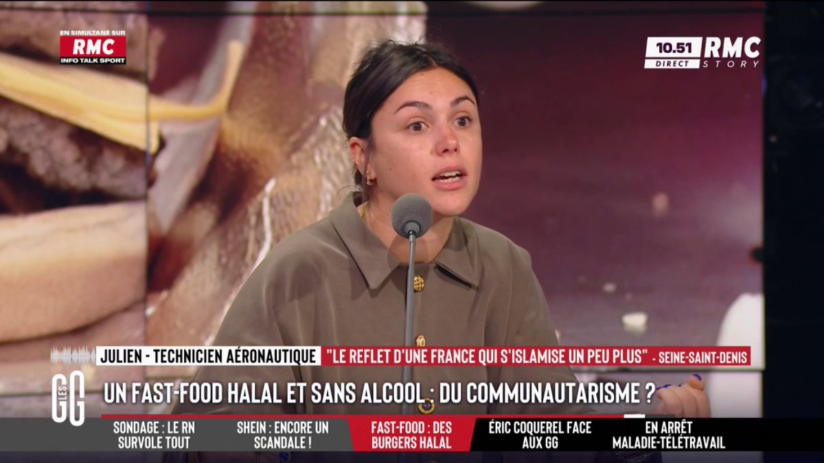 🍔 Five Guys passe ses restaurants en Halal et sans alcool 🗣️ Le coup de gueule de laura warton Martinez : "On n'a plus le droit de dire fête de la Toussaint, il n'y a plus de crèches dans les écoles, plus de sapins dans les mairies... on nous enlève notre culture et on fait de la place aux autres." #GGRMC