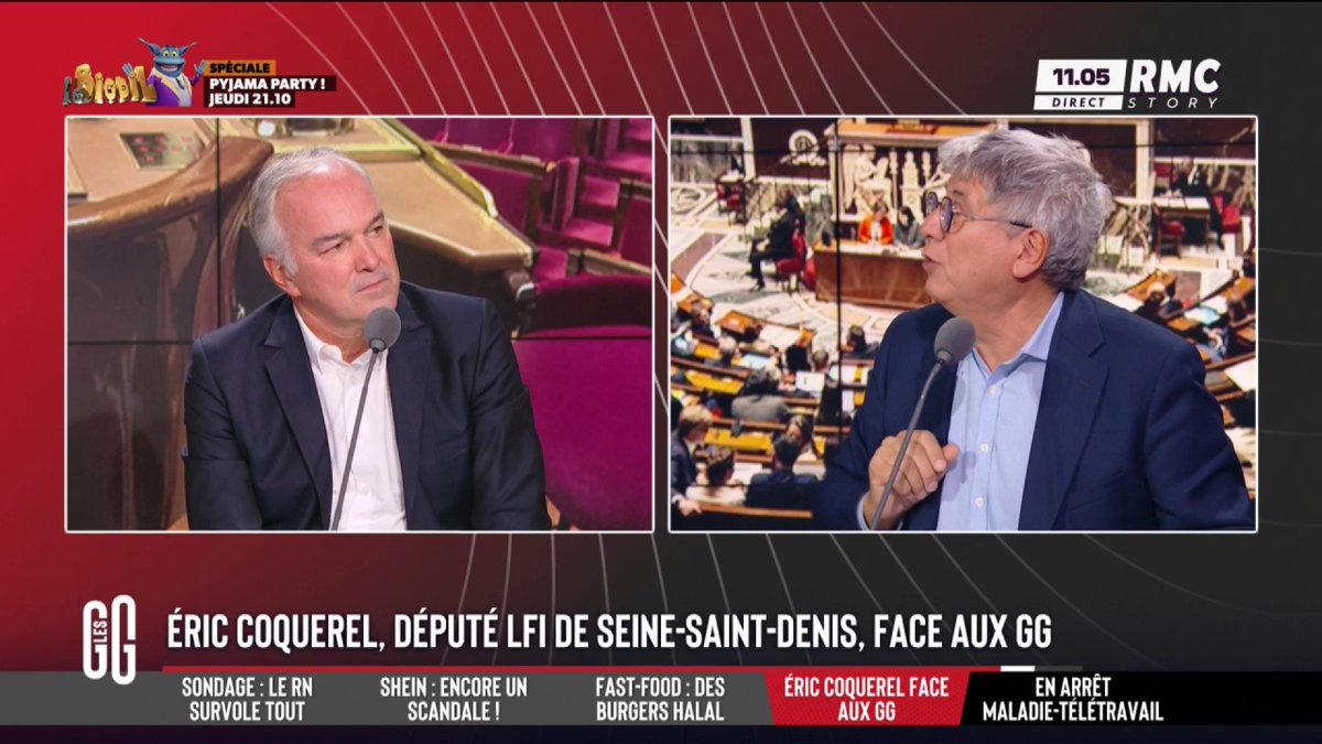 🗣️ Olivier Truchot : "Les socialistes sont meilleurs que vous. La méthode Olivier Faure, Boris Vallaud, ça fonctionne ?" 🗣️ Eric Coquerel : "Si la méthode c'est d'accompagner le macronisme et d'en être les idiots utiles : oui." #GGRMC