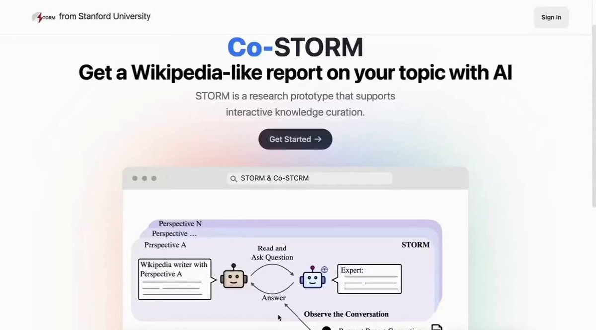📚 أداة بحثية مذهلة للذكاء الاصطناعي من جامعة ستانفورد تُسمى STORM كل ما عليك فعله هو إدخال موضوع، وستبحث الأداة في مئات المواقع الإلكترونية لكتابة مقال حول أهم نتائجها. 🔸متاحة للجميع مجانًا!