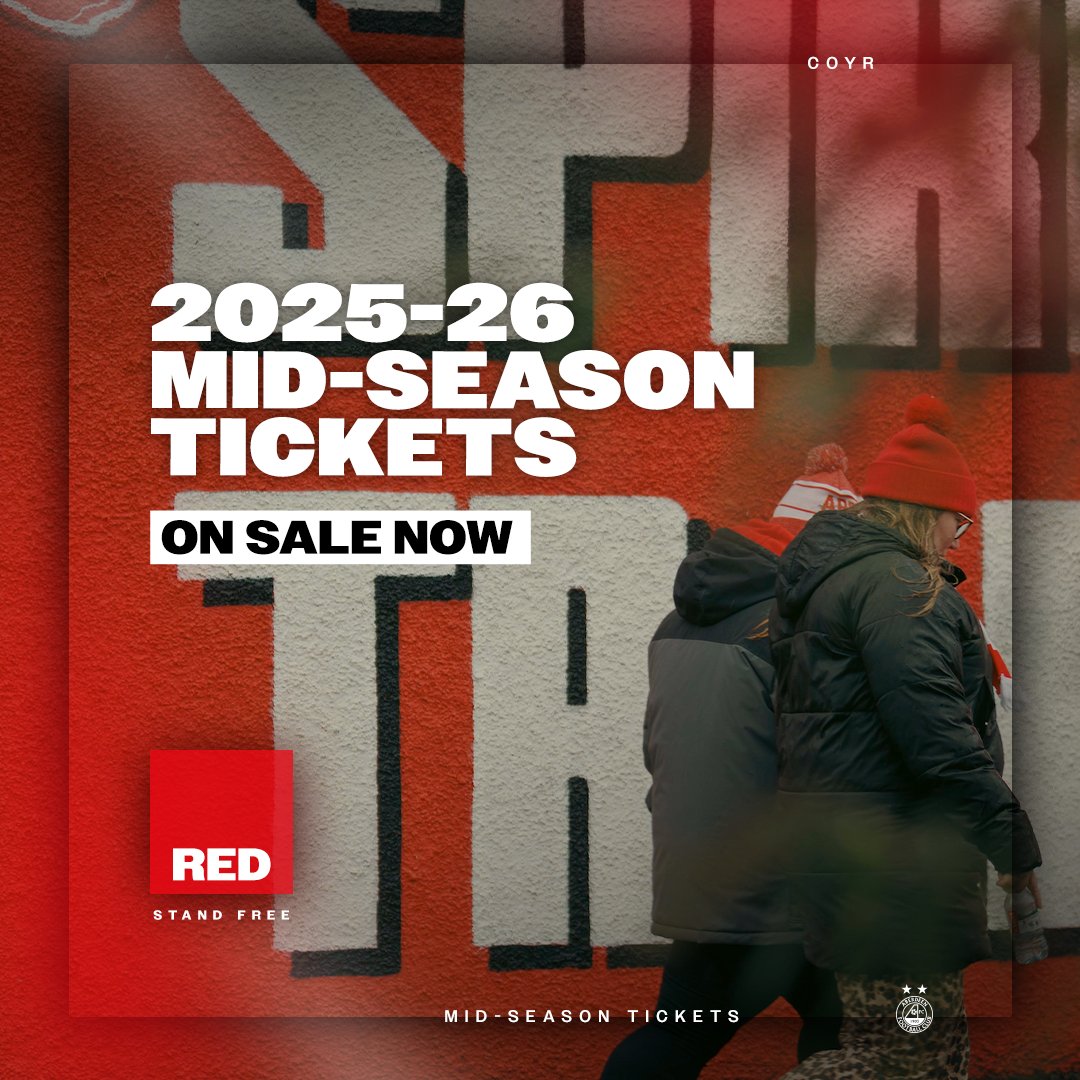 🎶 "Take me home, Merkland Road - to the place I belong.” 2025/26 mid-season tickets on sale now. 🔗