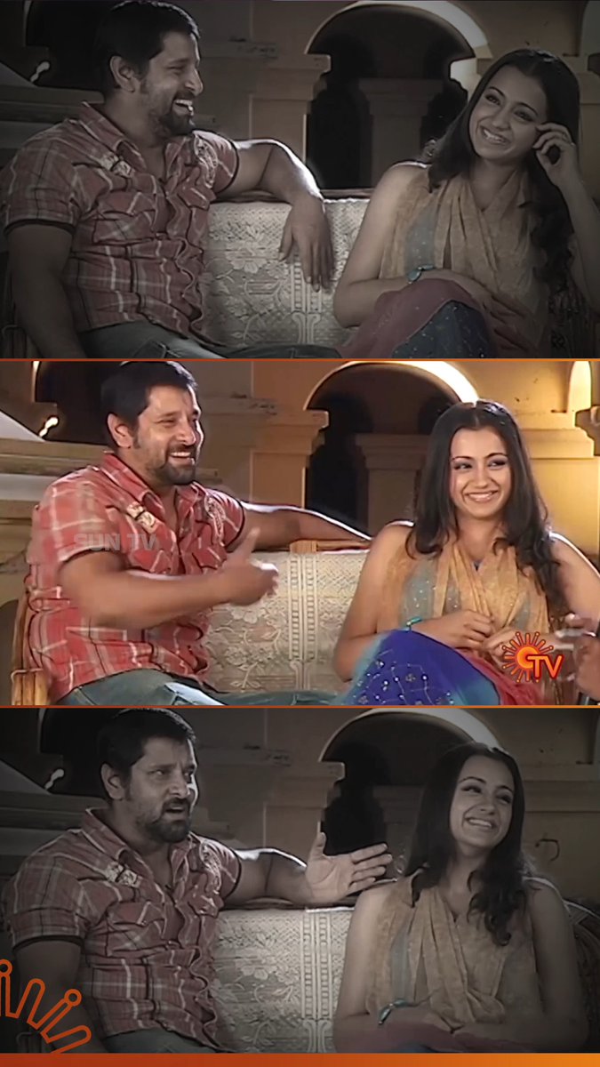 Throwback to the golden days, Anchor Anandha Kannan in conversation with Vikram & Trisha. #SunTV #SunTVThrowback #Vikram #Trisha #AnandhaKannan