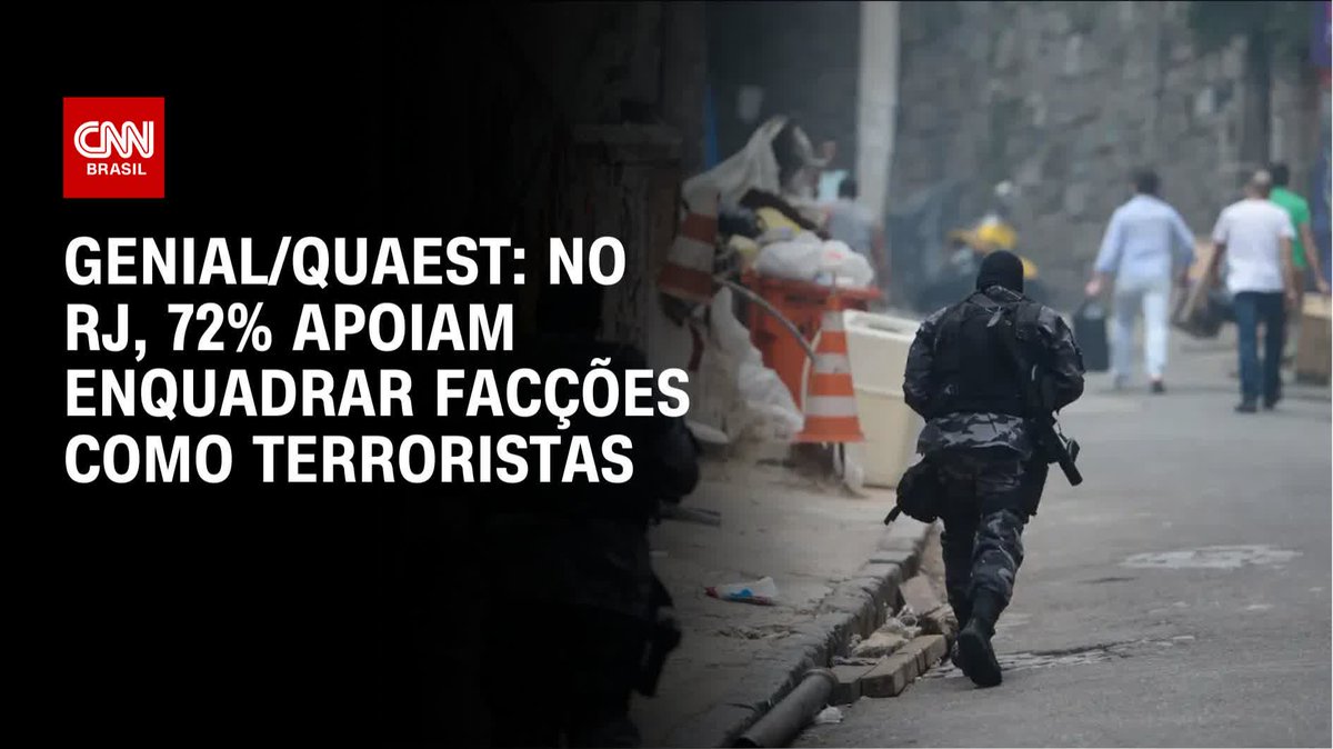 RJ: 72% apoiam enquadrar facções como terroristas; assista #LiveCNNBrasil