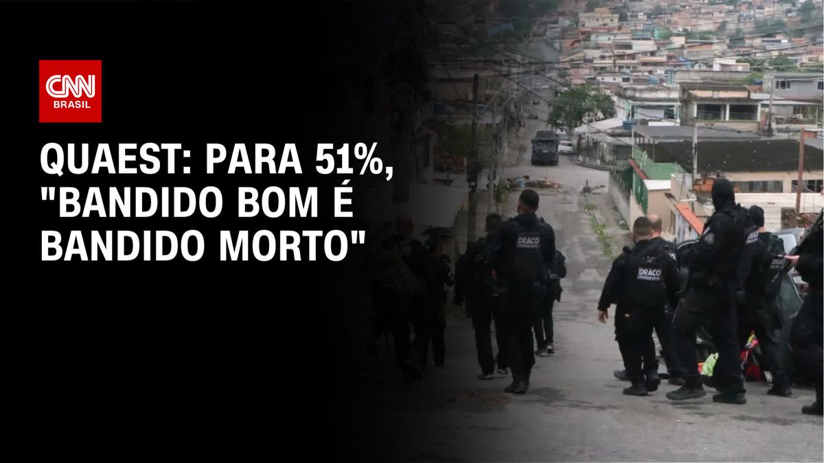 Para 51%, "bandido bom é bandido morto"; 42% discordam; assista #LiveCNNBrasil