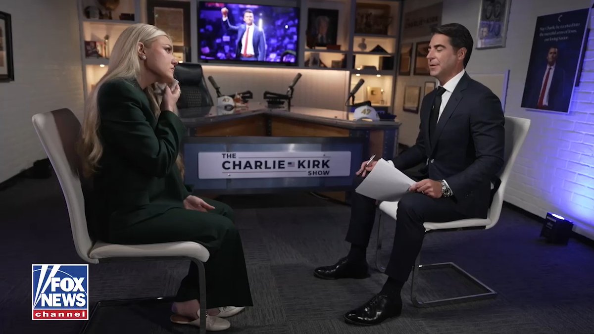 "If ever you want to talk to Daddy, you just look up to the sky and start talking to him—he can hear you." Erika Kirk reveals her daughter asked if she could go visit her late father, Charlie Kirk, on his "work trip with Jesus." "Baby, we will all go one day." | Jesse Watters