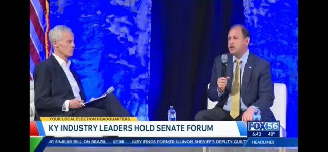 WATCH: Mitch McConnell disciple Andy Barr - who grew up wealthy at the country club with a silver spoon - attacks Kentucky MAGA Senate candidate Nate Morris for being proud of growing up in a working class union household. MAGA vs the country club GOP.